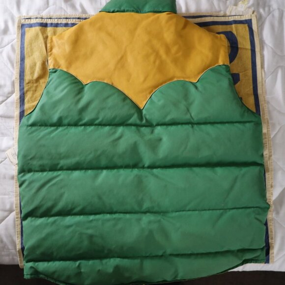 RALPH LAUREN "DOUBLE R" LEATHER-YOKE QUILTED VEST - Picture 4 of 7